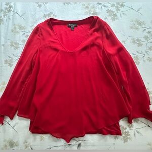 Thalia Sodi red blouse, extra small long sleeves, V-neck, from Macy's